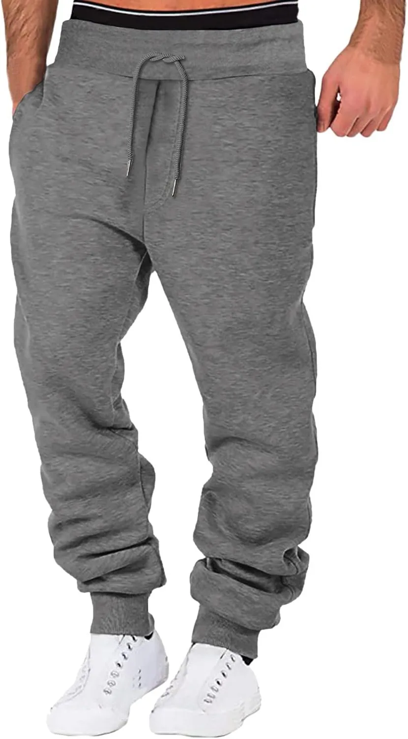 Joggers for Men Big and Tall Heavyweight Fleece Joggers Sweatpants Slim Fit Mens Athletic Jogger Pants with Pockets