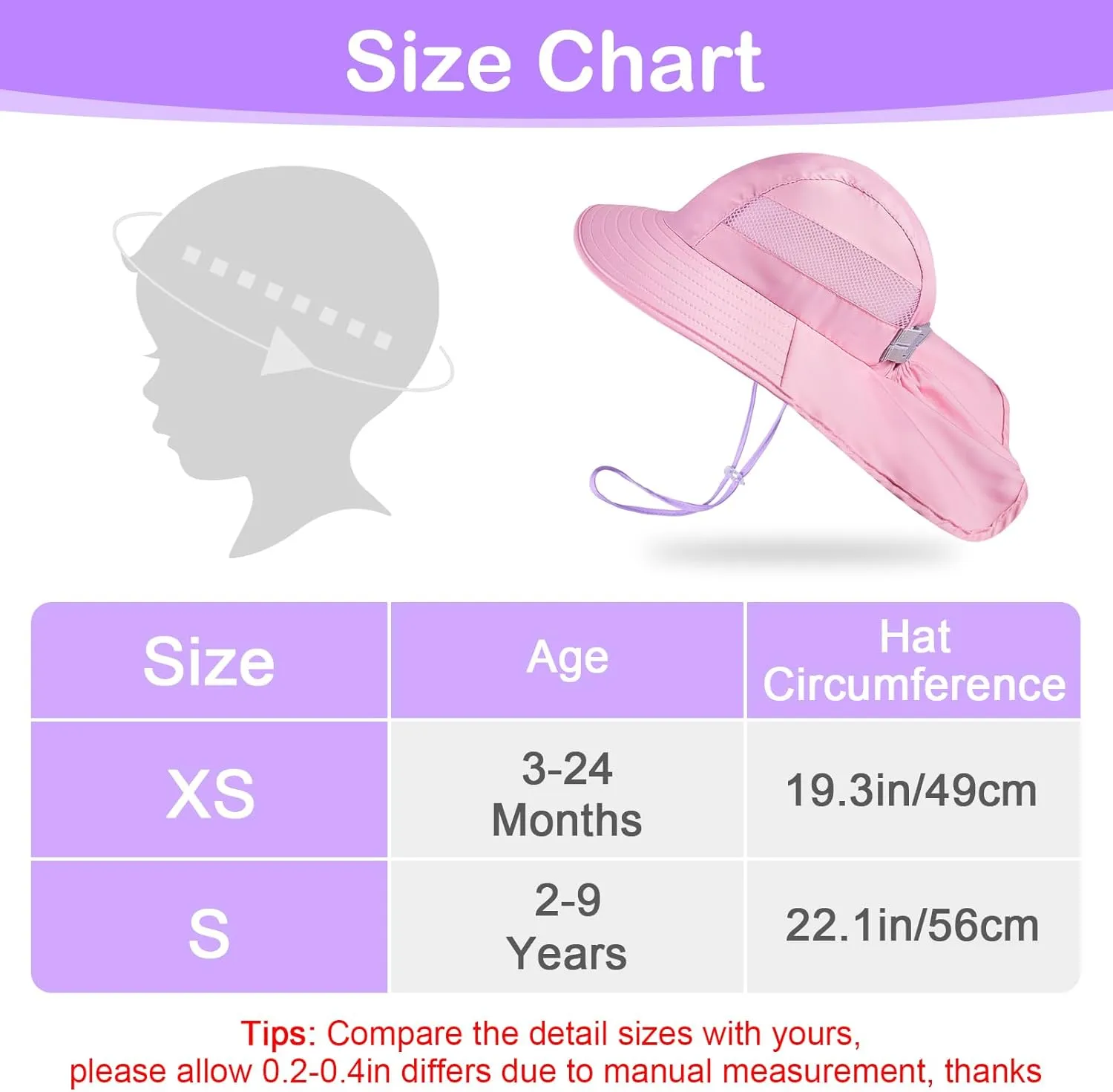 Kids Sun Hat UV Protection Unicorn Summer Beach Play Hats Wide Brim Neck Flap for Girls Boys