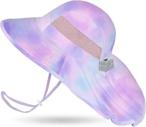 Kids Sun Hat UV Protection Unicorn Summer Beach Play Hats Wide Brim Neck Flap for Girls Boys