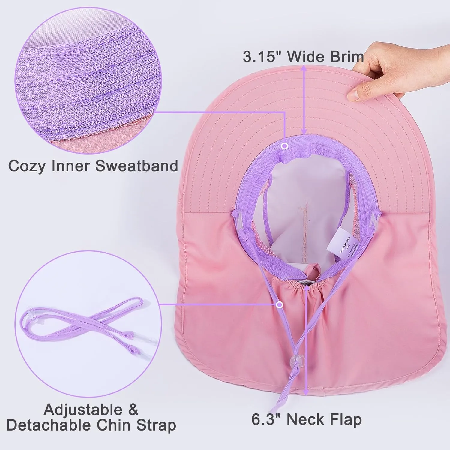 Kids Sun Hat UV Protection Unicorn Summer Beach Play Hats Wide Brim Neck Flap for Girls Boys