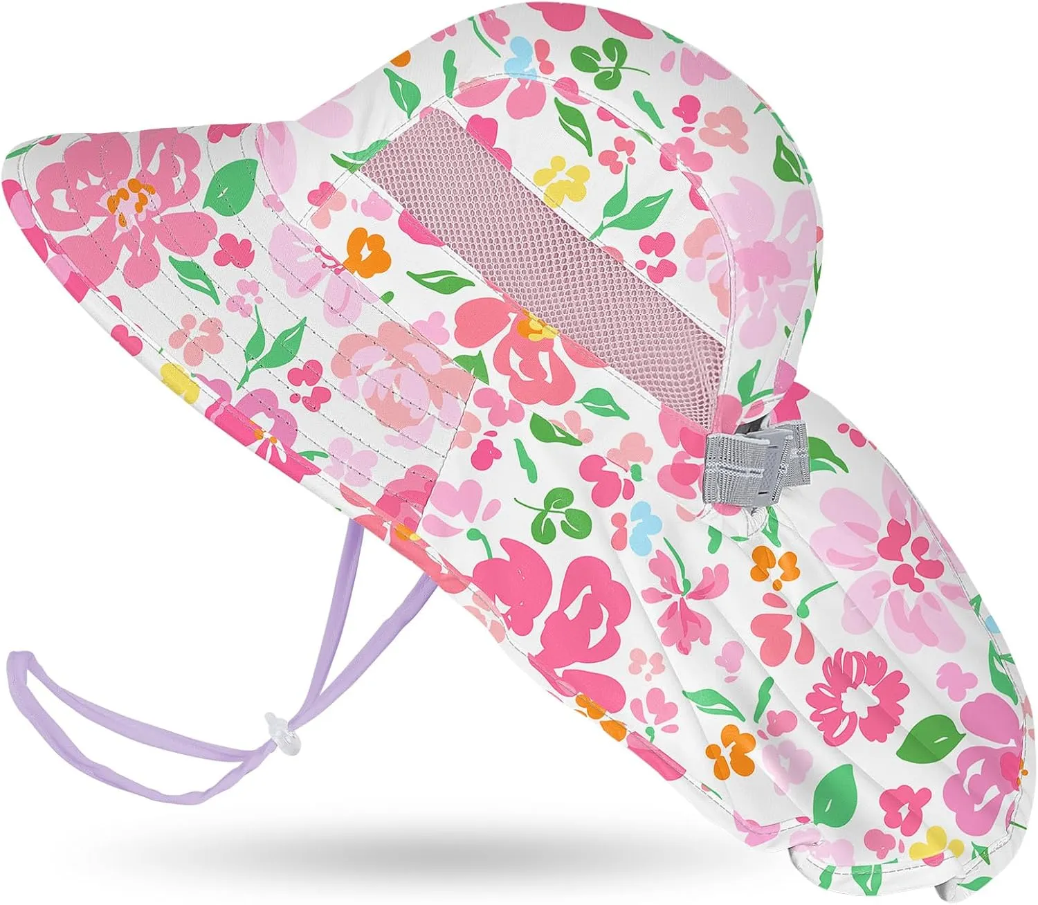 Kids Sun Hat UV Protection Unicorn Summer Beach Play Hats Wide Brim Neck Flap for Girls Boys