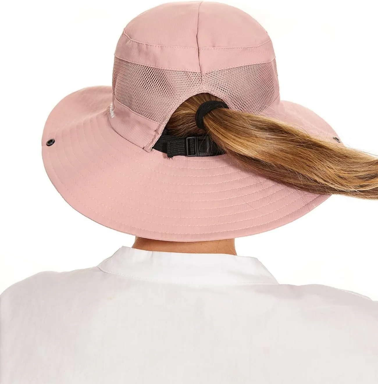 Kids Sun Hats Sunglasses and Hat Clip Set Wide Brim Summer Hats UV Protection Beach Cap with Ponytail Hole
