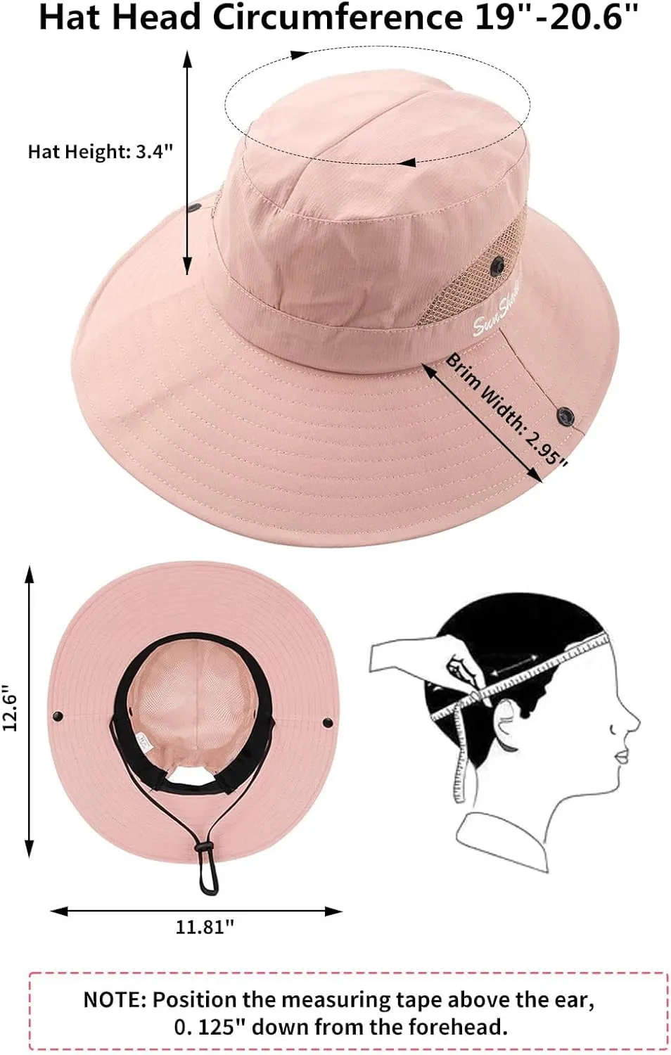 Kids Sun Hats Sunglasses and Hat Clip Set Wide Brim Summer Hats UV Protection Beach Cap with Ponytail Hole