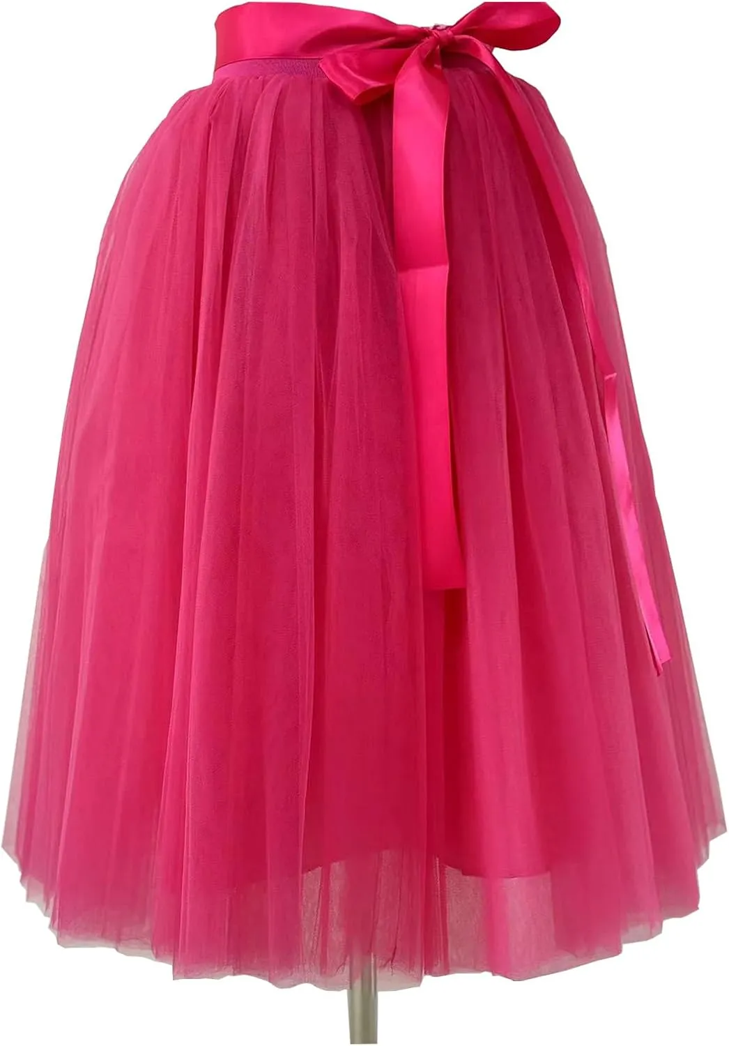 LASTORY Women's Tulle Skirts A Line Knee Length, Midi Tutu Skirt Elastic Waist Suitable for Wedding, Party, Prom, Homecoming