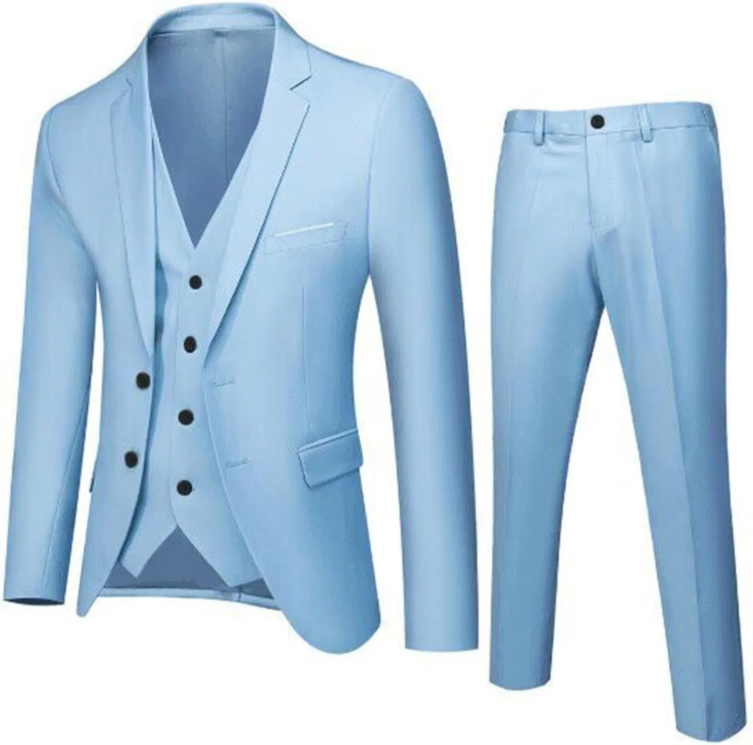 LCMTWX Men Suits R Business Suit Pants Wedding Vest Suit Party 3- Slim Men's Coats Jackets Suit Pants Tuxedo For Men Black