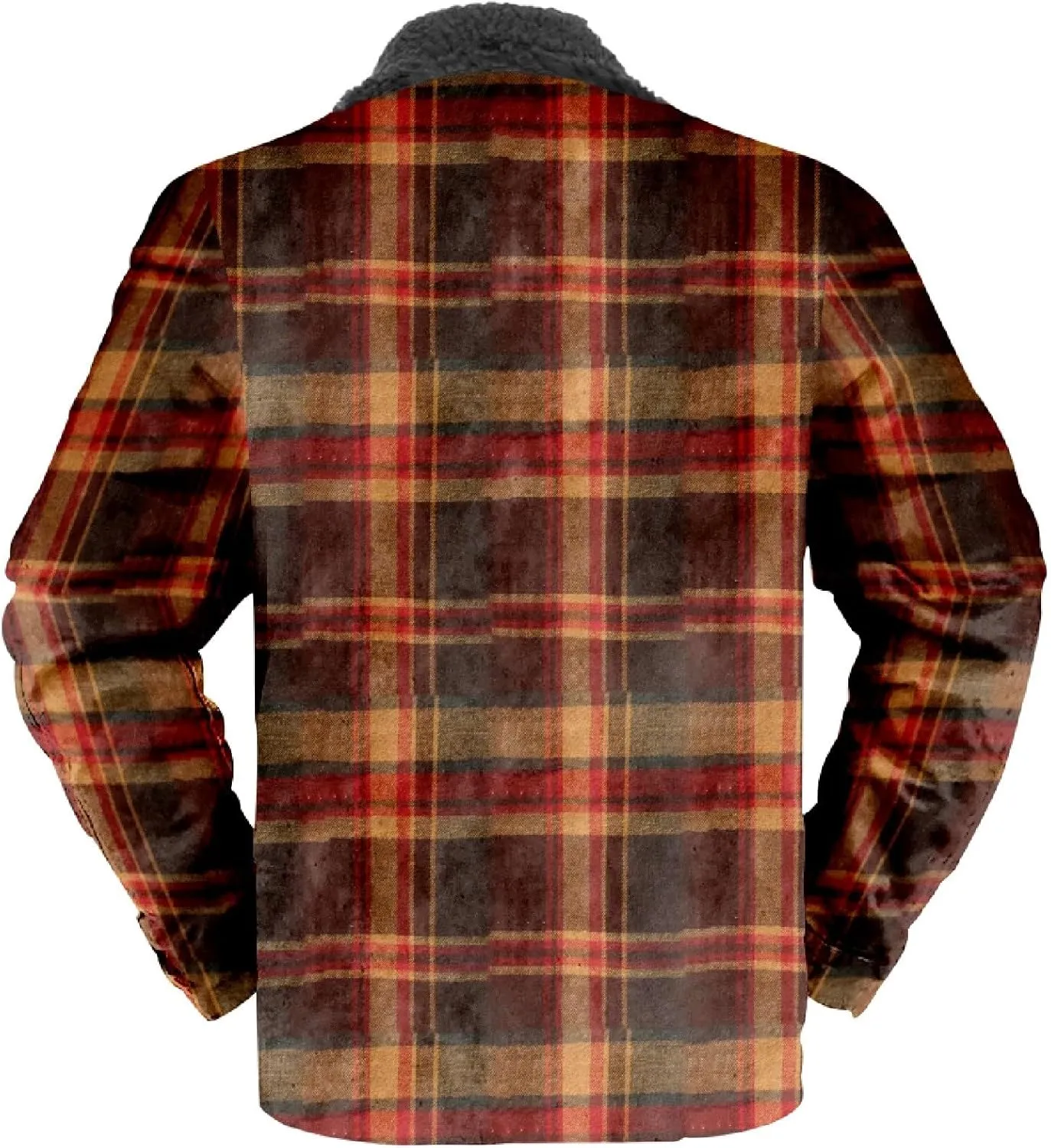 LCMTWX Mens Plaid Flannel Jacket Lapel Pocket Hooded Padded Loose Shirt Top Jacket Men Plus Size Big&Tall Mens Coat Soft