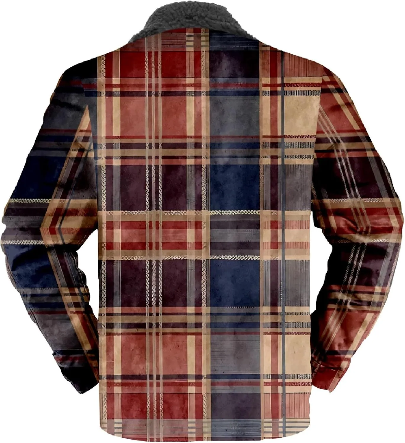 LCMTWX Mens Plaid Flannel Jacket Lapel Pocket Hooded Padded Loose Shirt Top Jacket Men Plus Size Big&Tall Mens Coat Soft