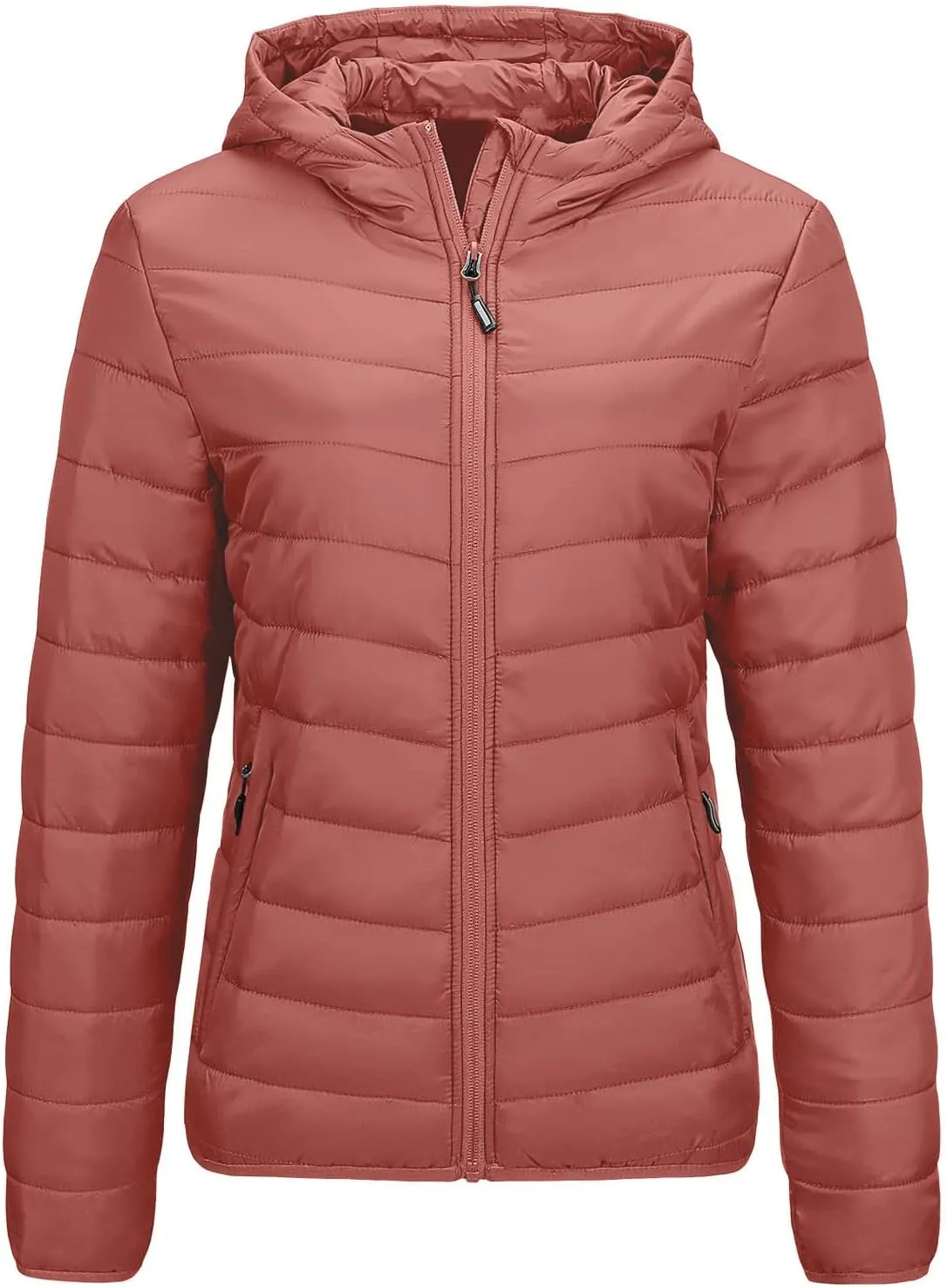 lcziwo Women's Short down Jacket Lightweight Slim Hooded Puffer Jacket Stand Collar Zip Quilted Winter Coat with Pockets
