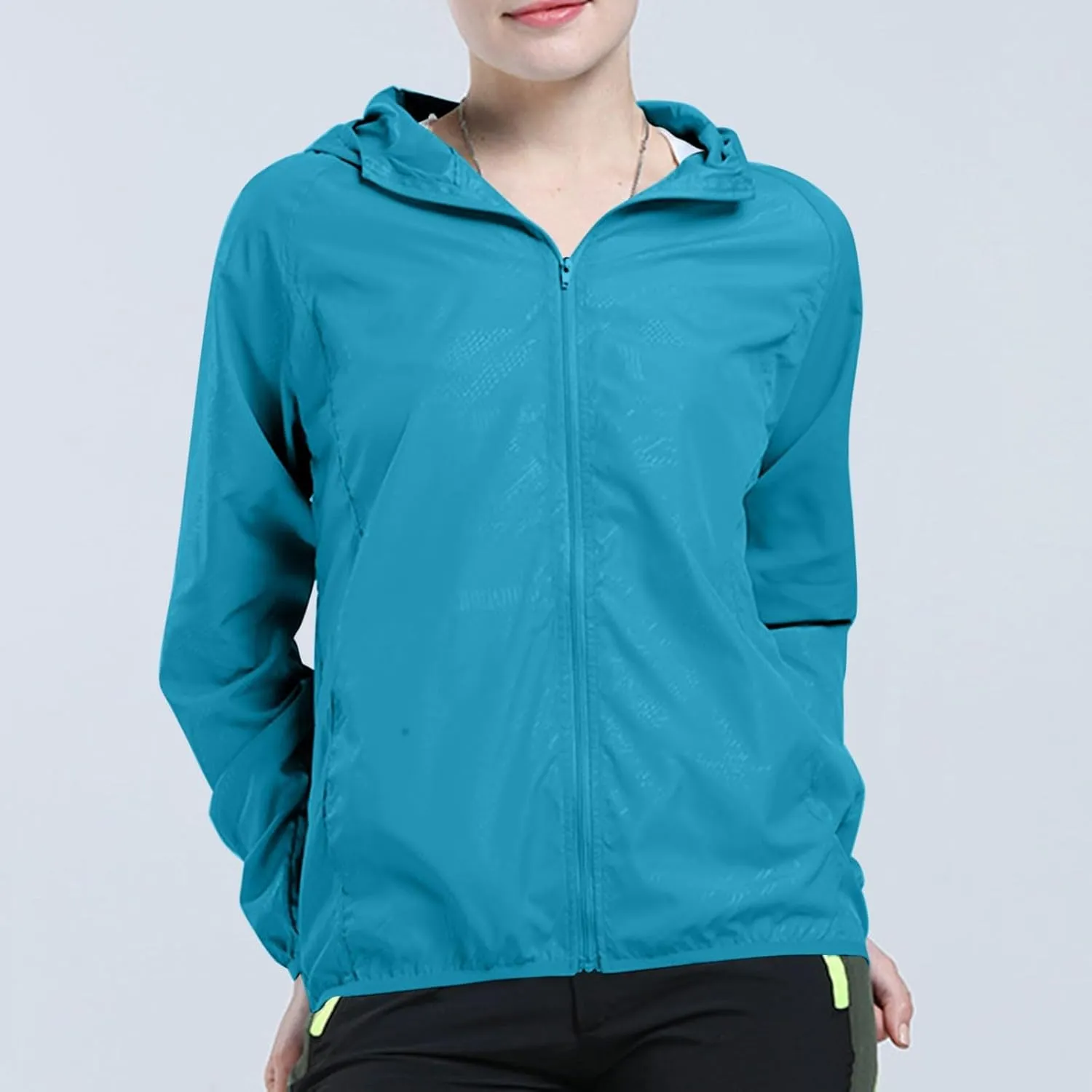 Lightweight Waterproof Jacket for Women Hooded Shirt Sun Protection Long Sleeve Sport Hiking Outdoor Windbreaker