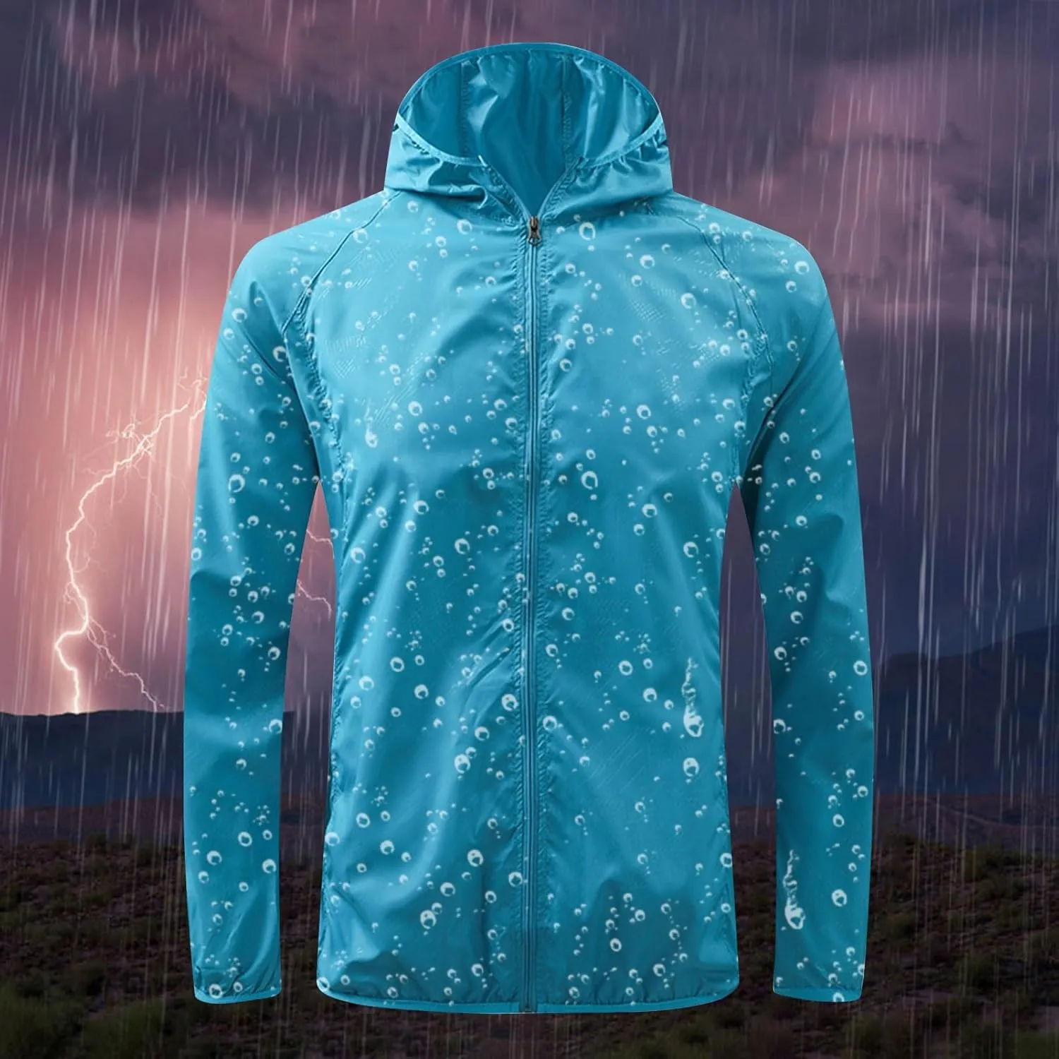 Lightweight Waterproof Jacket for Women Hooded Shirt Sun Protection Long Sleeve Sport Hiking Outdoor Windbreaker