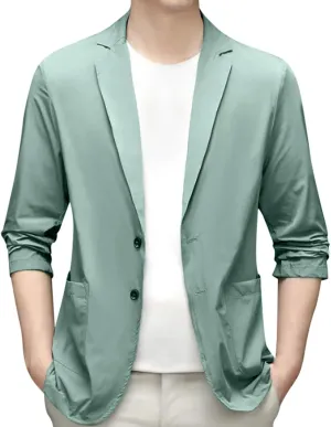 Men Casual Blazer One Button Sport Coats Slim Fit Lightweight Business Suit Jackets Business Basic Sports Coats