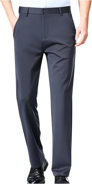 Men Suit Dress Pants Slim Fit Wedding Pants Flat Front Men Formal Pants Straight Skinny Suit Pants Wrinkle Stretch
