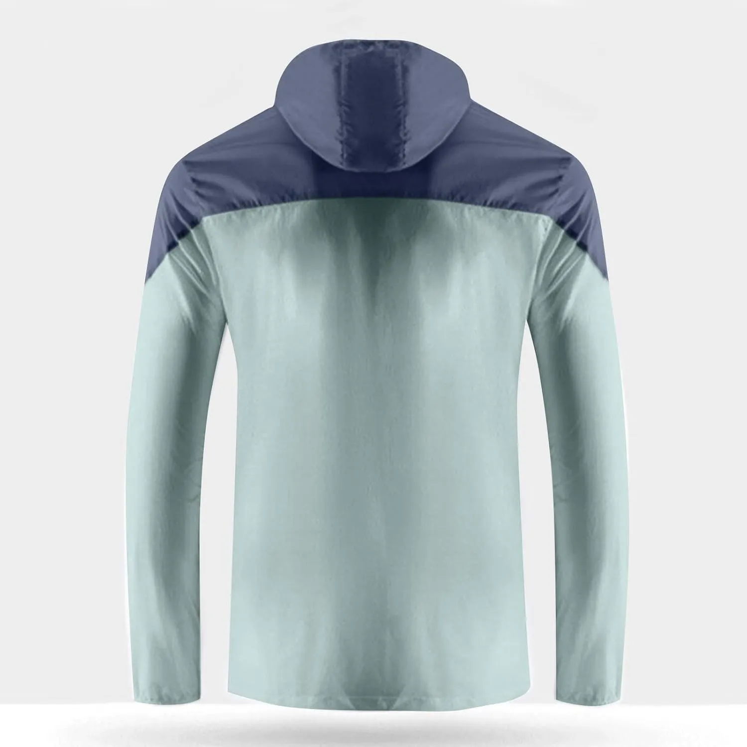 Men Summer UPF 50  Fishing Shirts, Full Zip Long Sleeve UV Sun Hoodie, Hiking Running Swimming Athletic Workout Shirt