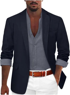 Men's Blazer Slim Fit Sport Coat, Casual Lightweight Basic Suit Jacket, Fall Jacket Two Buttons Business Texudo Jacket