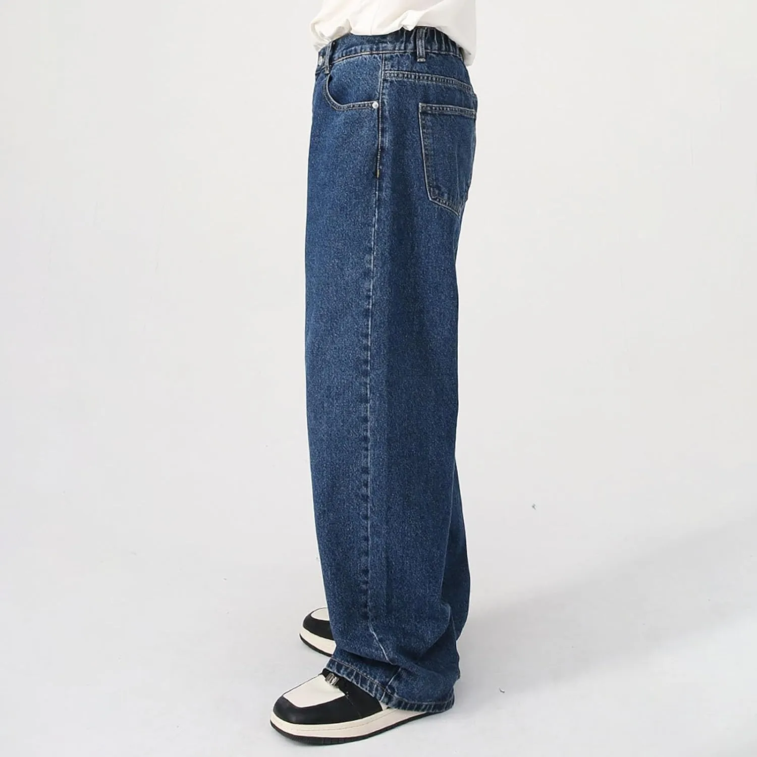 Mens Bootcut Jeans Plus Size Y2k Hip Hop Straight Leg Jean Baggy Streetwear Denim Pants Casual Vintage Loose Trousers