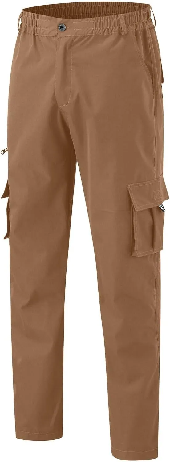 Men's Cargo Jogger Sweatpants Hat Multi Woven Pocket Foot Rope Solid Pants Street Cargo Men's Cargo Pants with