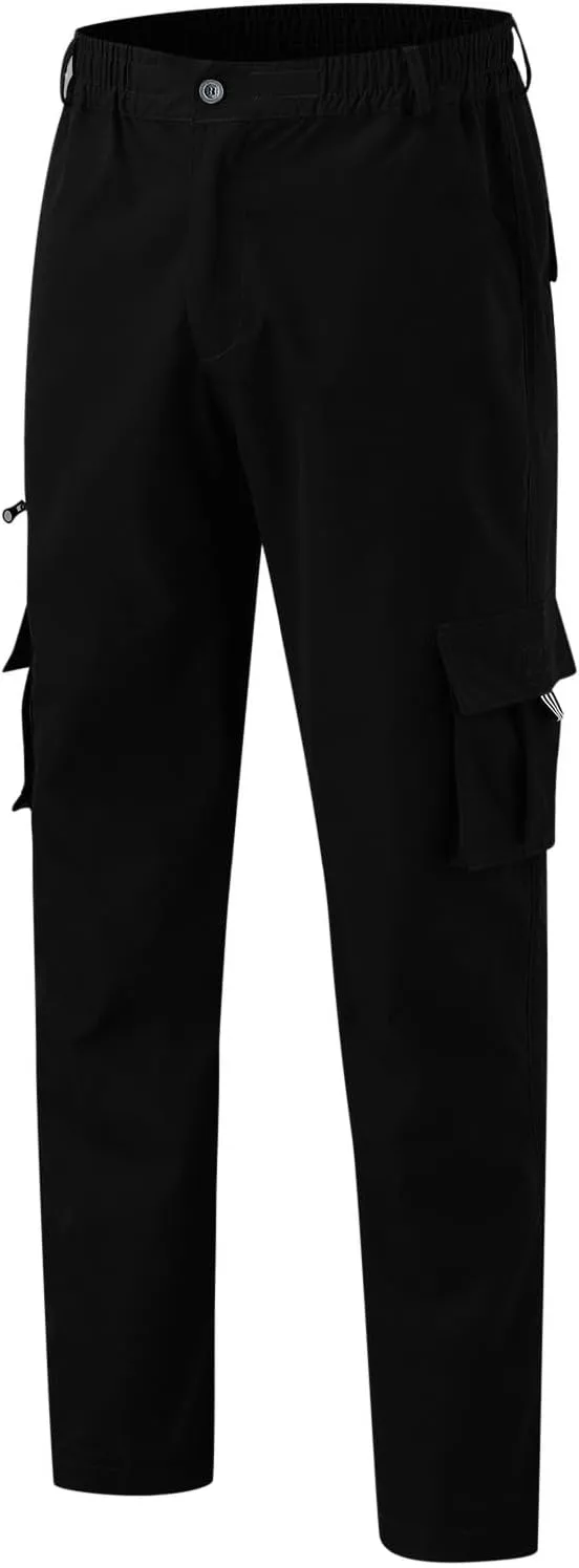 Men's Cargo Jogger Sweatpants Hat Multi Woven Pocket Foot Rope Solid Pants Street Cargo Men's Cargo Pants with