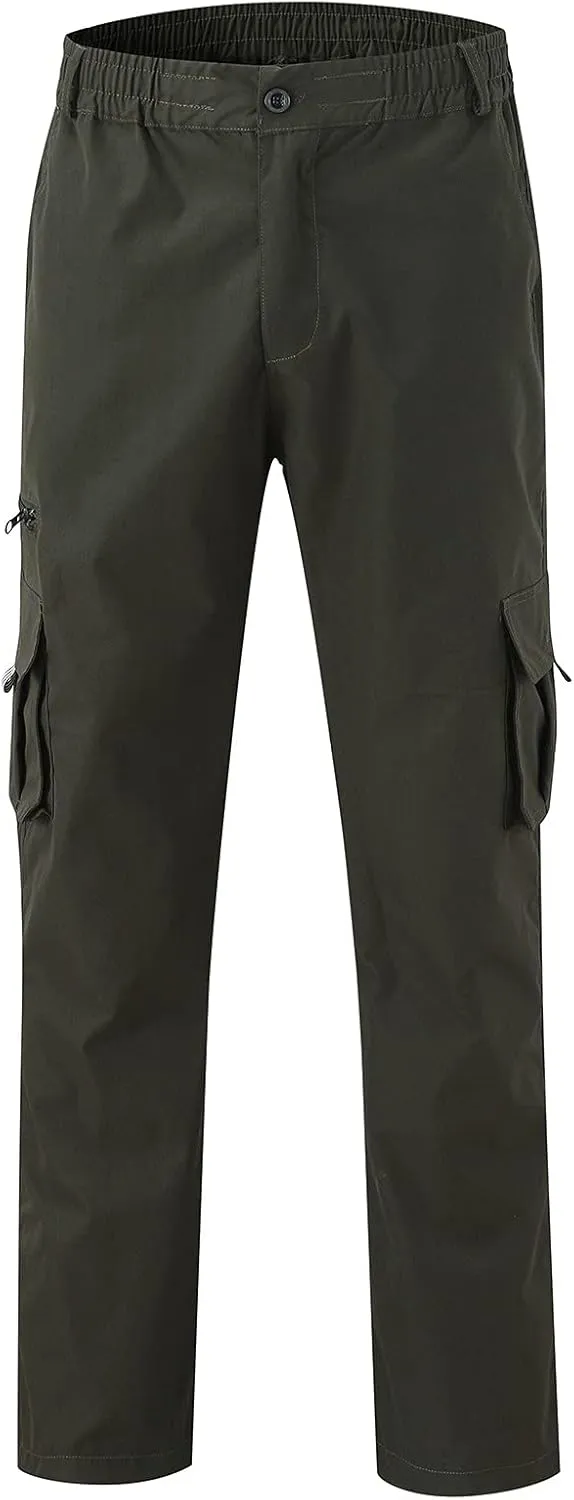 Men's Cargo Jogger Sweatpants Hat Multi Woven Pocket Foot Rope Solid Pants Street Cargo Men's Cargo Pants with