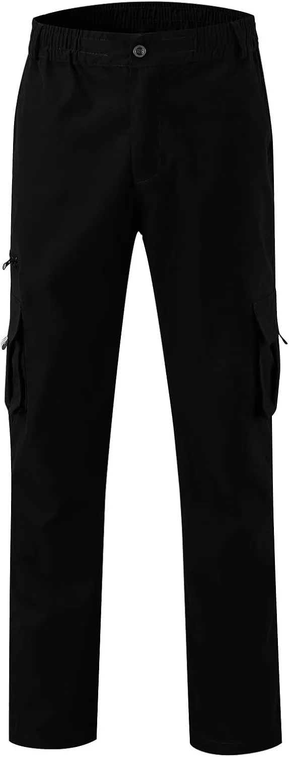 Men's Cargo Jogger Sweatpants Hat Multi Woven Pocket Foot Rope Solid Pants Street Cargo Men's Cargo Pants with