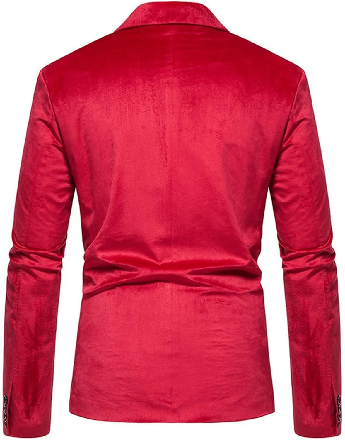 Mens Casual Blazer Suit Jacket Slim Fit One Button Solid Suede Coats Lightweight Business Sports Dress With Pocket
