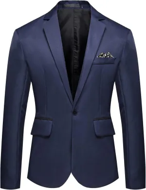Mens Casual Blazer Suit Tuxedo Shawl Lapel Suit Jacket Slim Fit Pocket Jacket for Dinner Prom Wedding Sports Coat