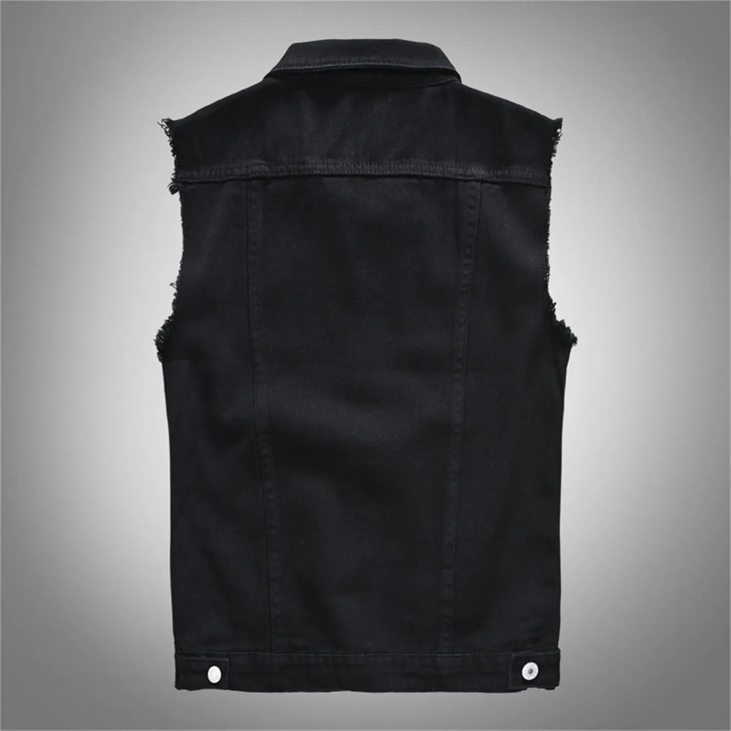 Men's Casual Denim Vest Sleeveless Button Down Cargo Jean Vest Slim fit Distressed Motorcycle Denim Vest