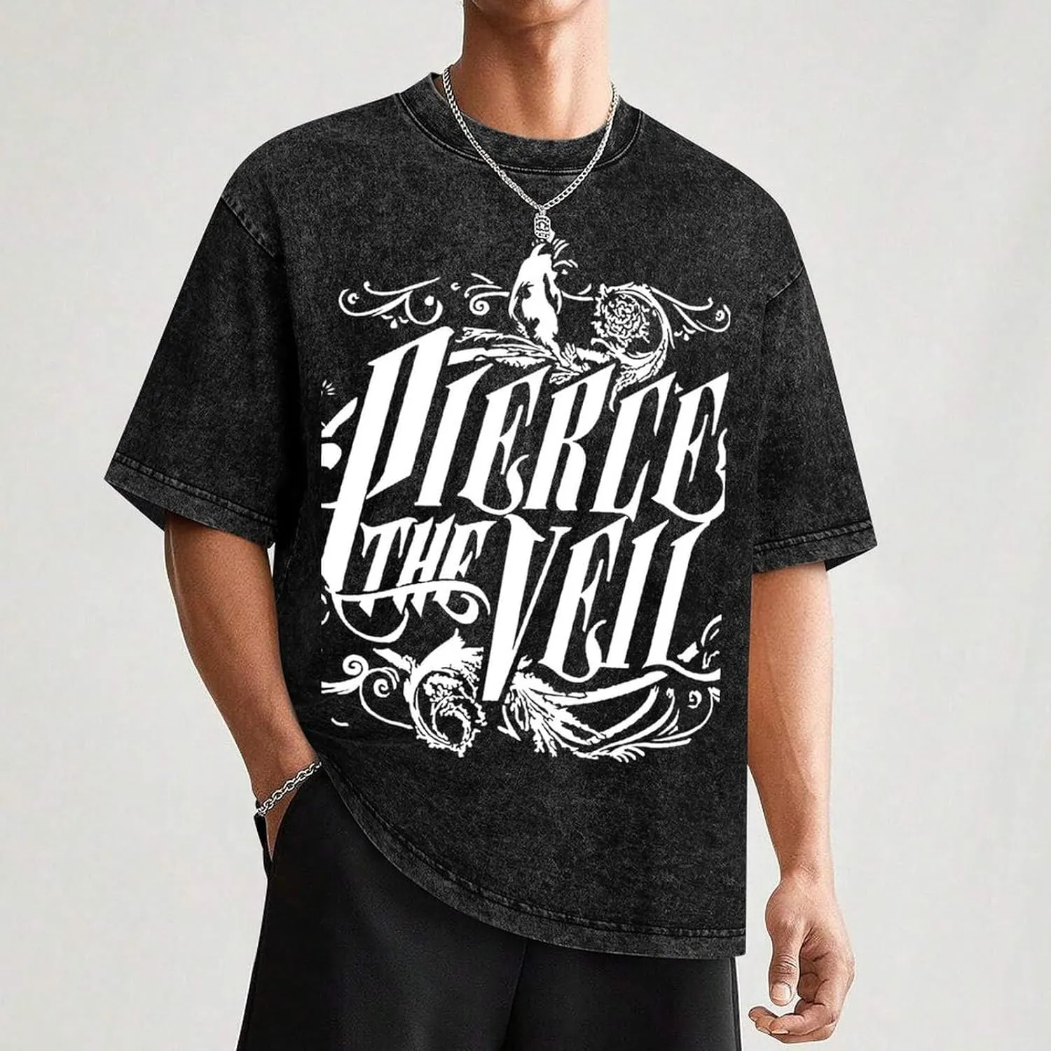 Men's Crew Cotton Neck Short Shirts Sleeved Hip-Hop Graphics Tee Street Retro Classic Casual Loose T-Shirt