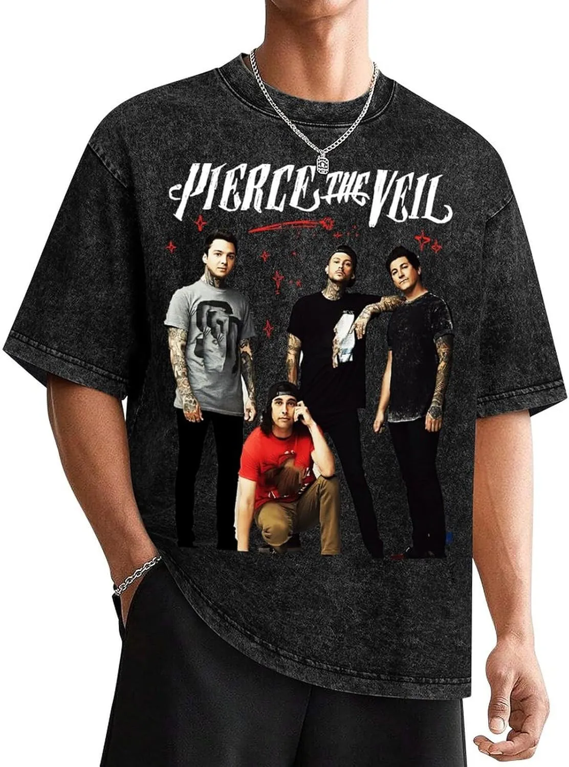 Men's Crew Cotton Neck Short Shirts Sleeved Hip-Hop Graphics Tee Street Retro Classic Casual Loose T-Shirt