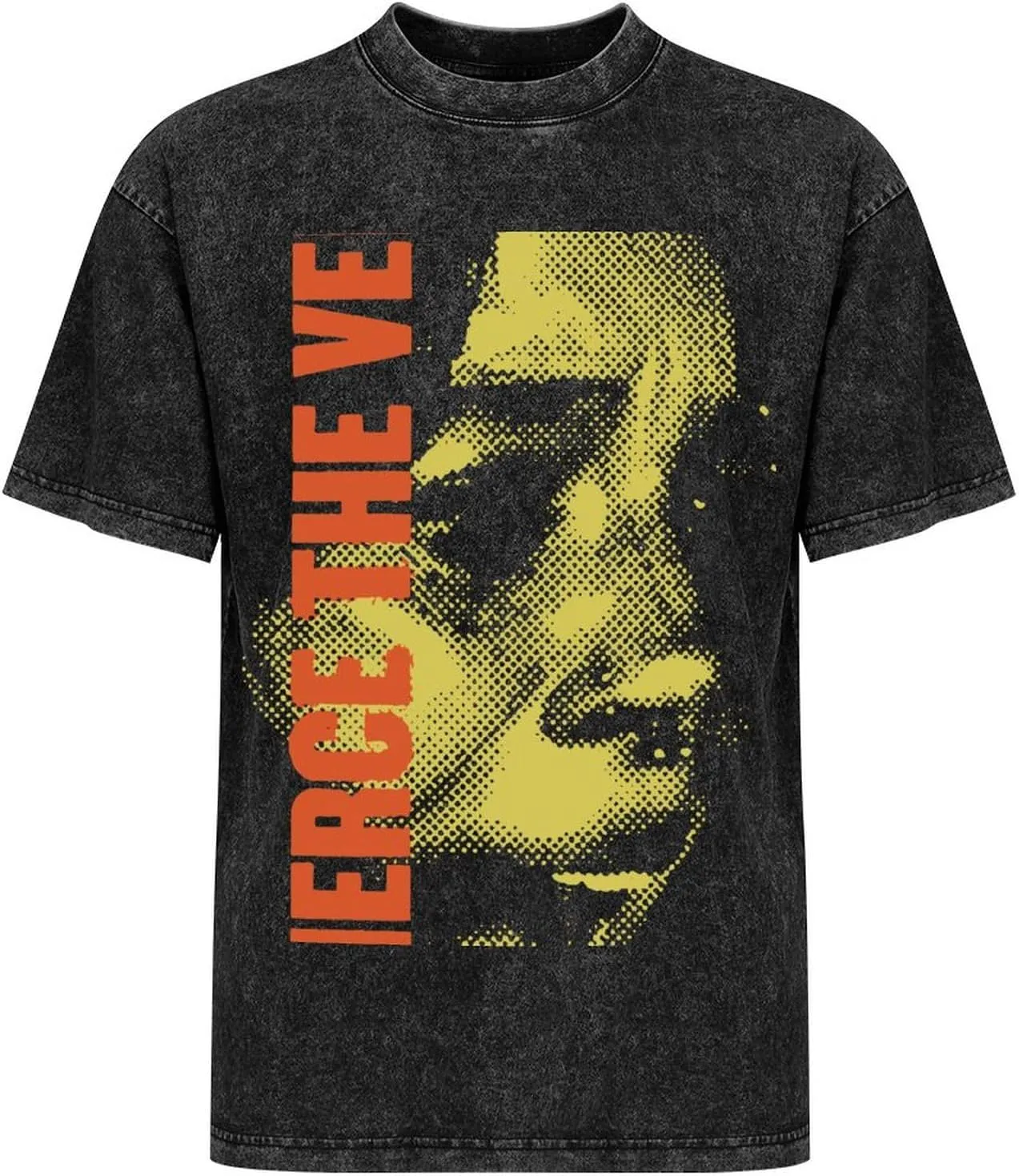 Men's Crew Cotton Neck Short Shirts Sleeved Hip-Hop Graphics Tee Street Retro Classic Casual Loose T-Shirt