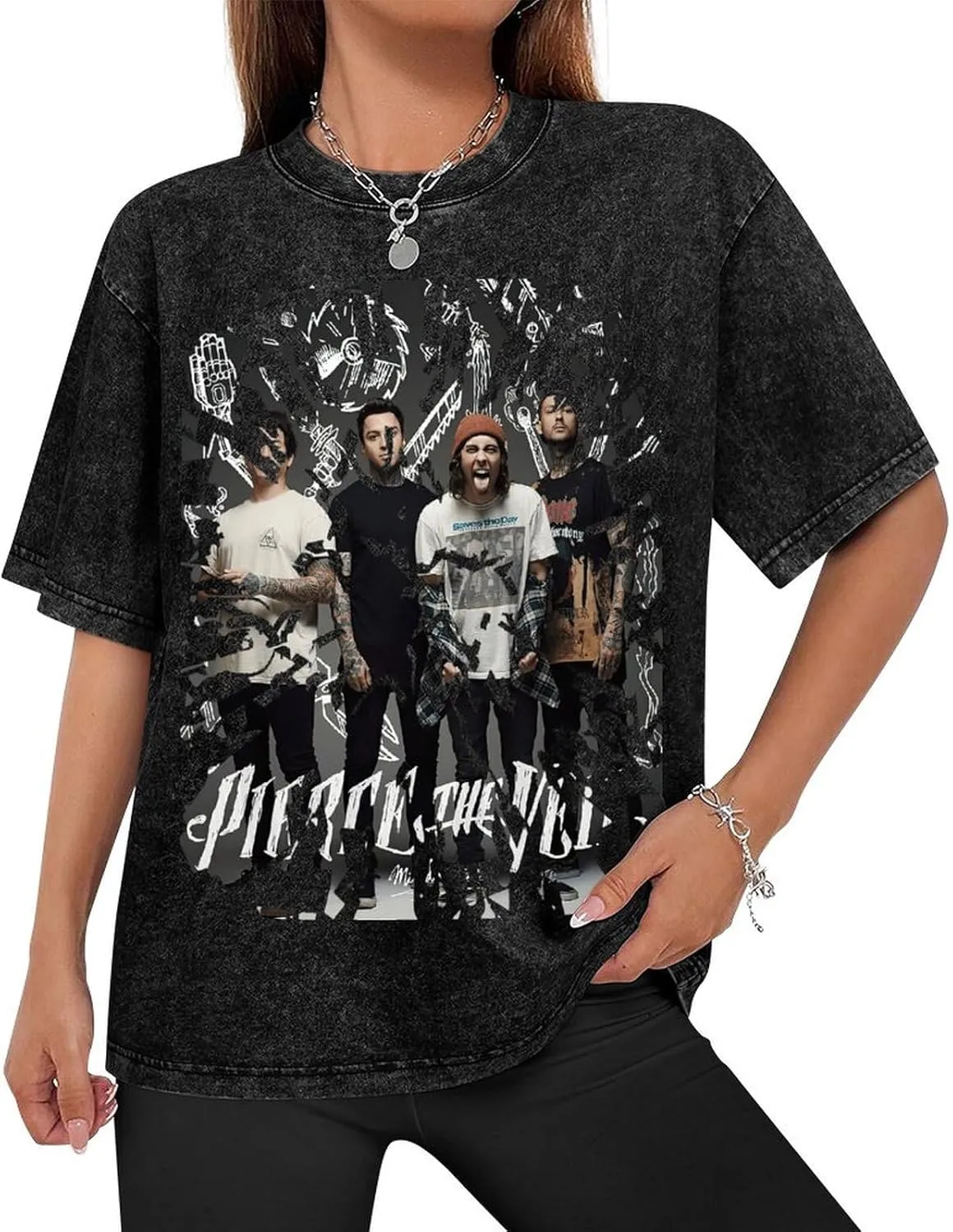 Men's Crew Cotton Neck Short Shirts Sleeved Hip-Hop Graphics Tee Street Retro Classic Casual Loose T-Shirt