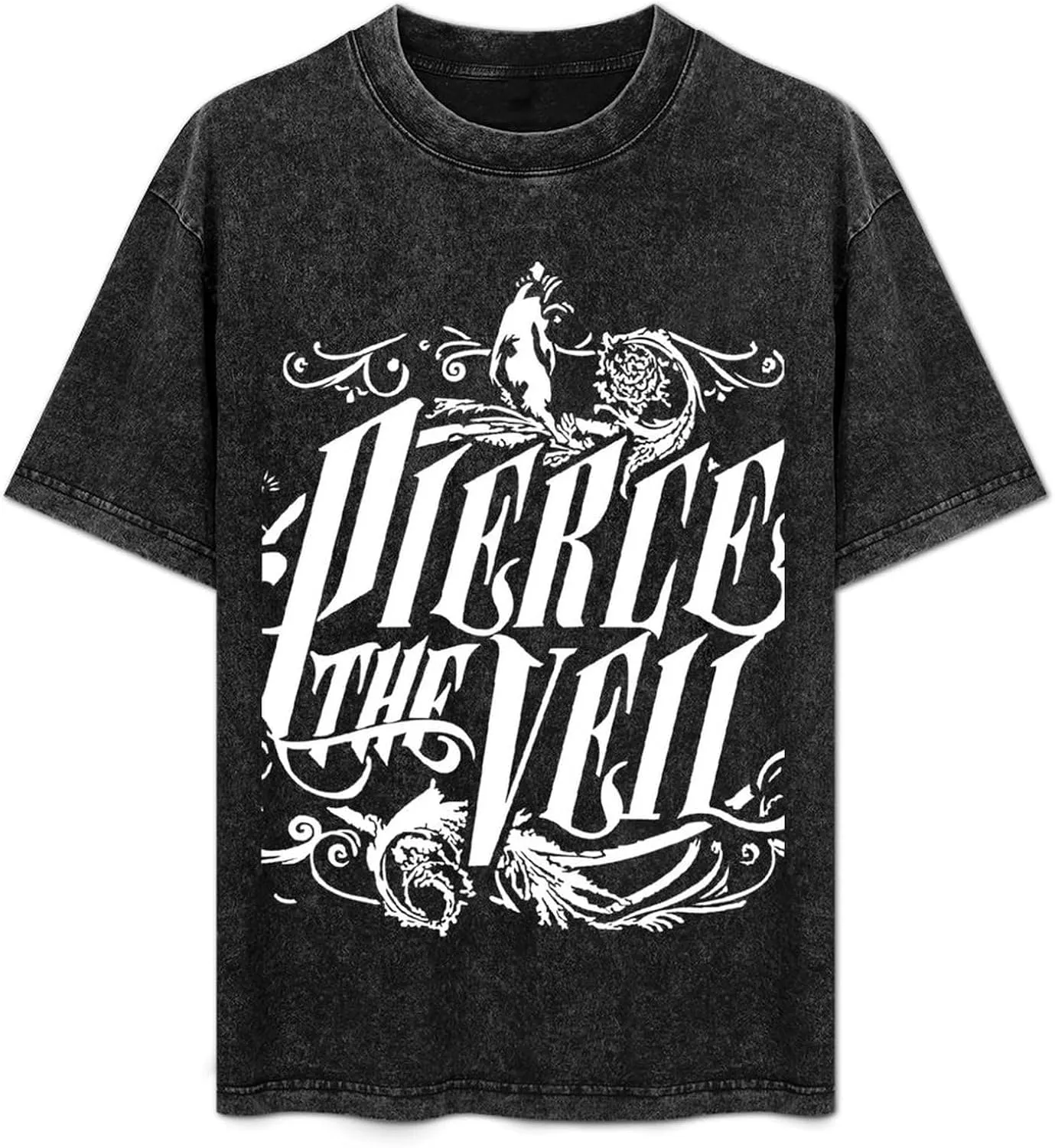 Men's Crew Cotton Neck Short Shirts Sleeved Hip-Hop Graphics Tee Street Retro Classic Casual Loose T-Shirt