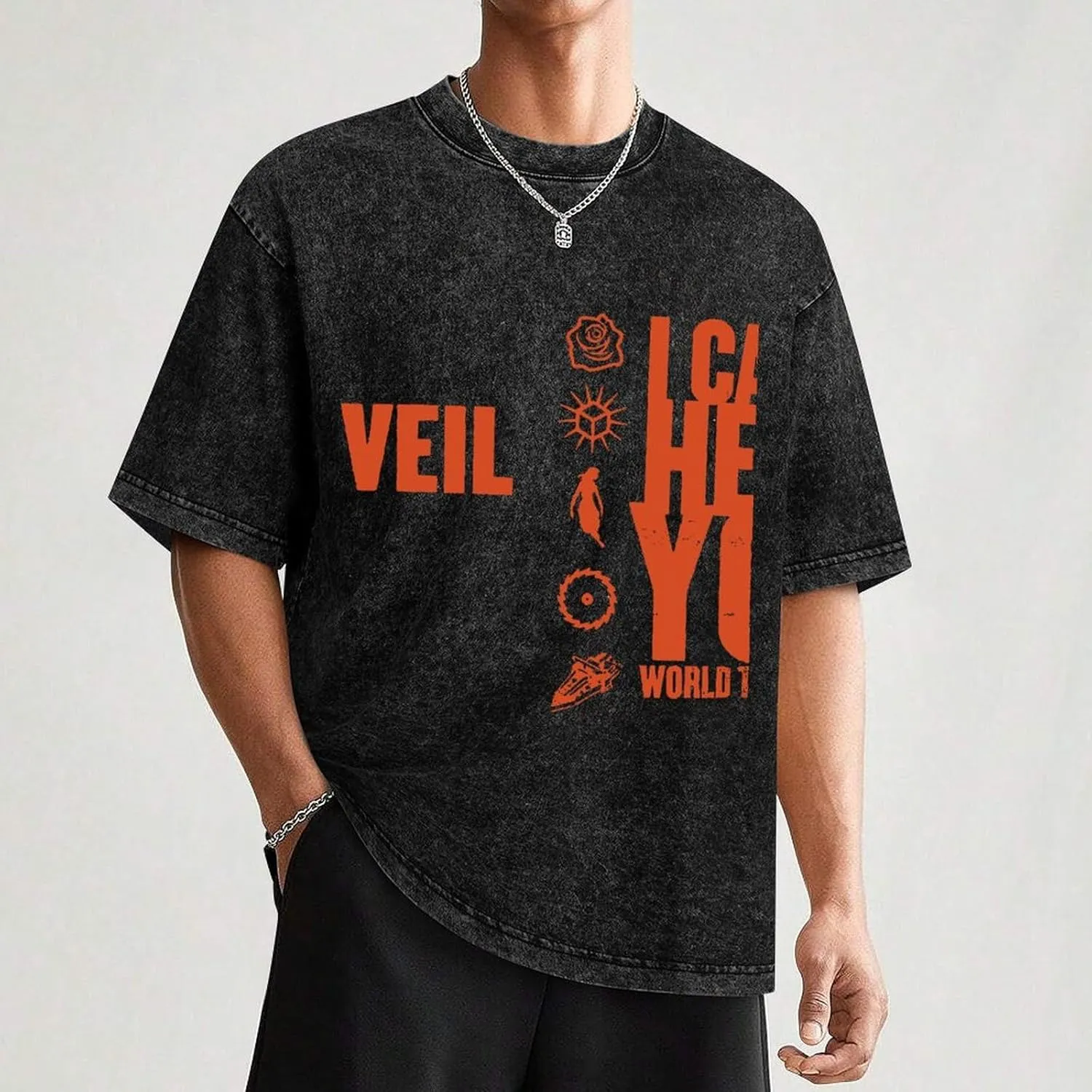 Men's Crew Cotton Neck Short Shirts Sleeved Hip-Hop Graphics Tee Street Retro Classic Casual Loose T-Shirt