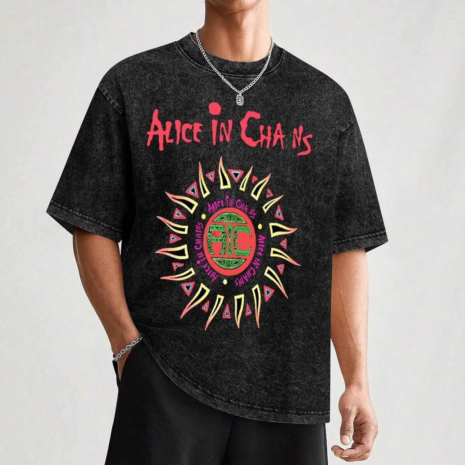 Men's Crew Cotton Neck Short Shirts Sleeved Hip-Hop Graphics Tee Street Retro Classic Casual Loose T-Shirt