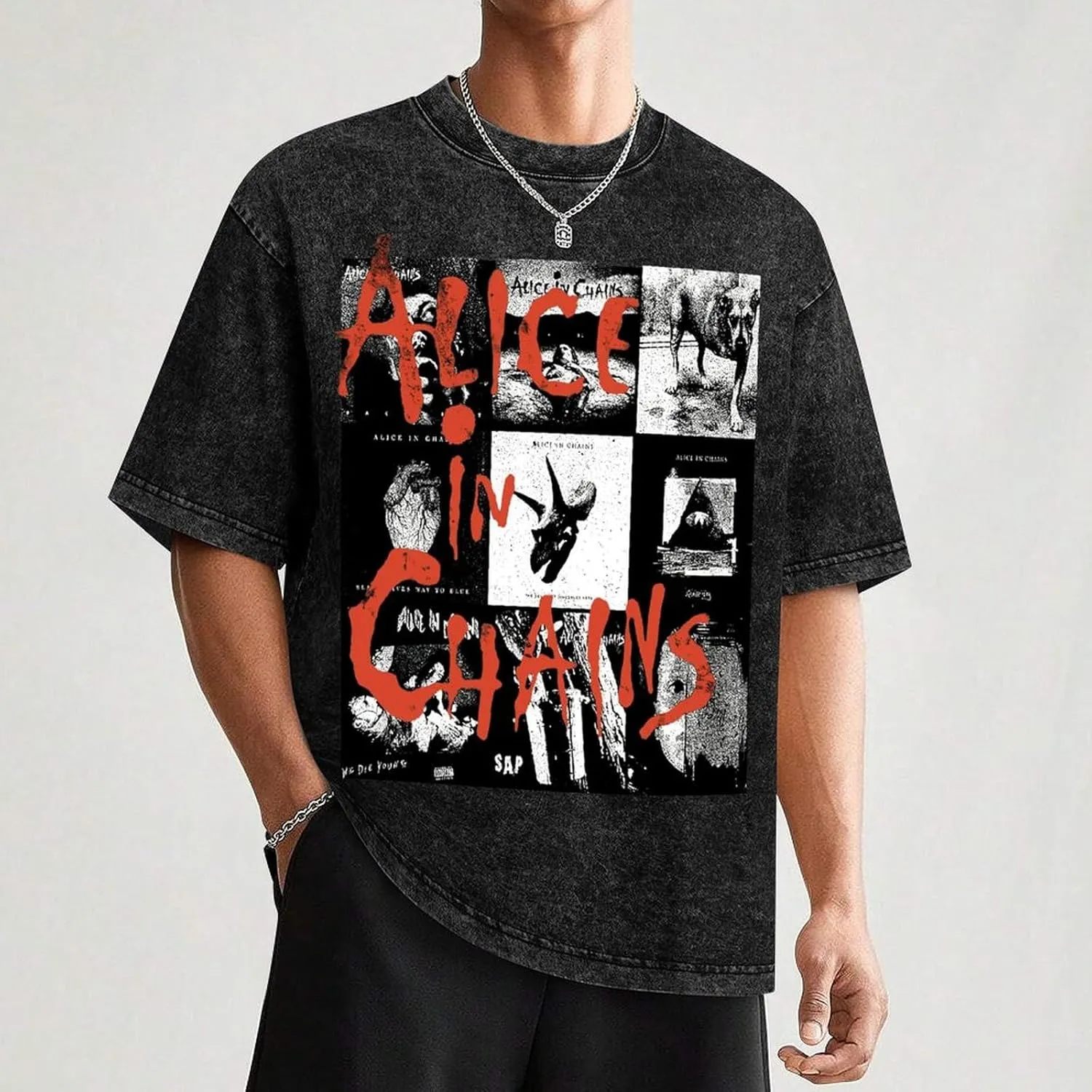 Men's Crew Cotton Neck Short Shirts Sleeved Hip-Hop Graphics Tee Street Retro Classic Casual Loose T-Shirt