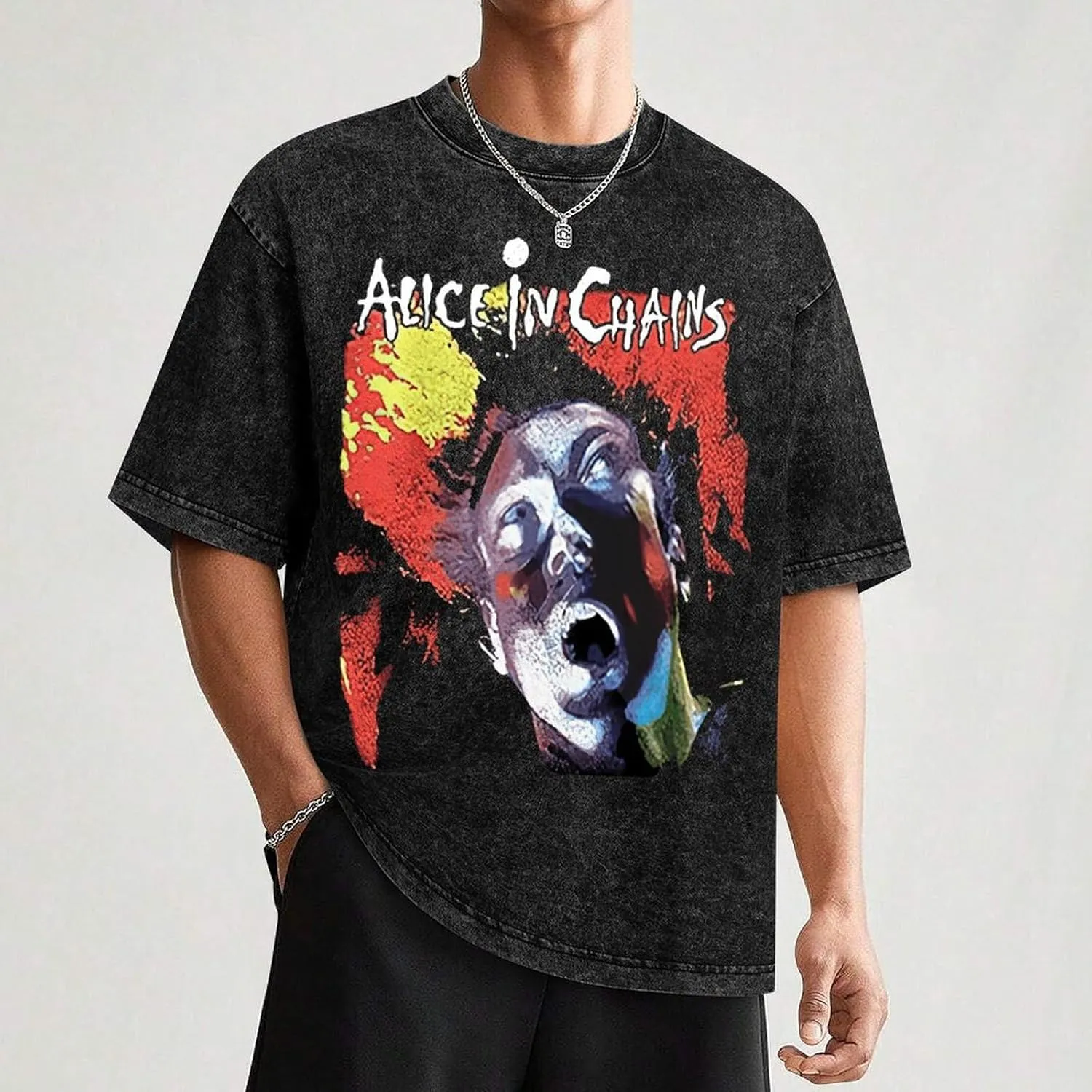 Men's Crew Cotton Neck Short Shirts Sleeved Hip-Hop Graphics Tee Street Retro Classic Casual Loose T-Shirt