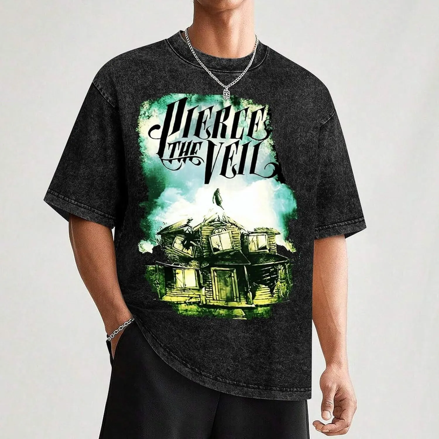 Men's Crew Cotton Neck Short Shirts Sleeved Hip-Hop Graphics Tee Street Retro Classic Casual Loose T-Shirt