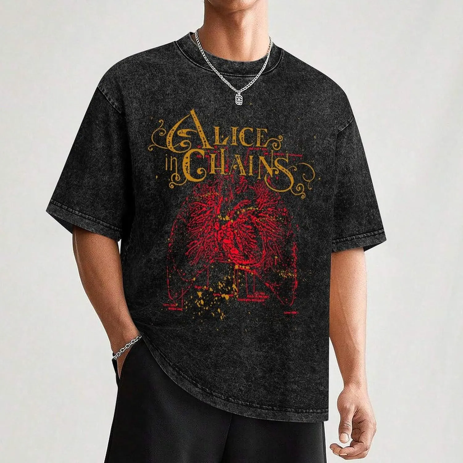 Men's Crew Cotton Neck Short Shirts Sleeved Hip-Hop Graphics Tee Street Retro Classic Casual Loose T-Shirt