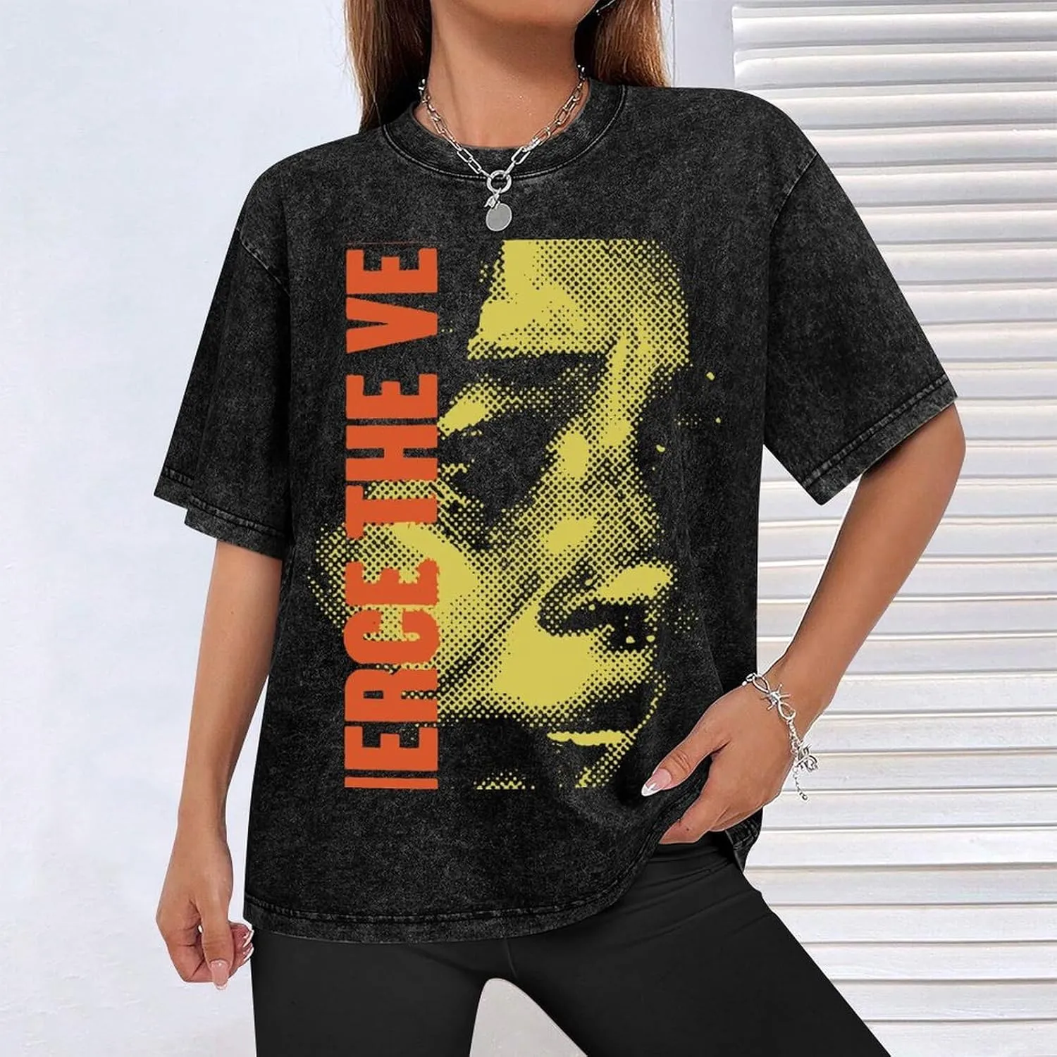 Men's Crew Cotton Neck Short Shirts Sleeved Hip-Hop Graphics Tee Street Retro Classic Casual Loose T-Shirt
