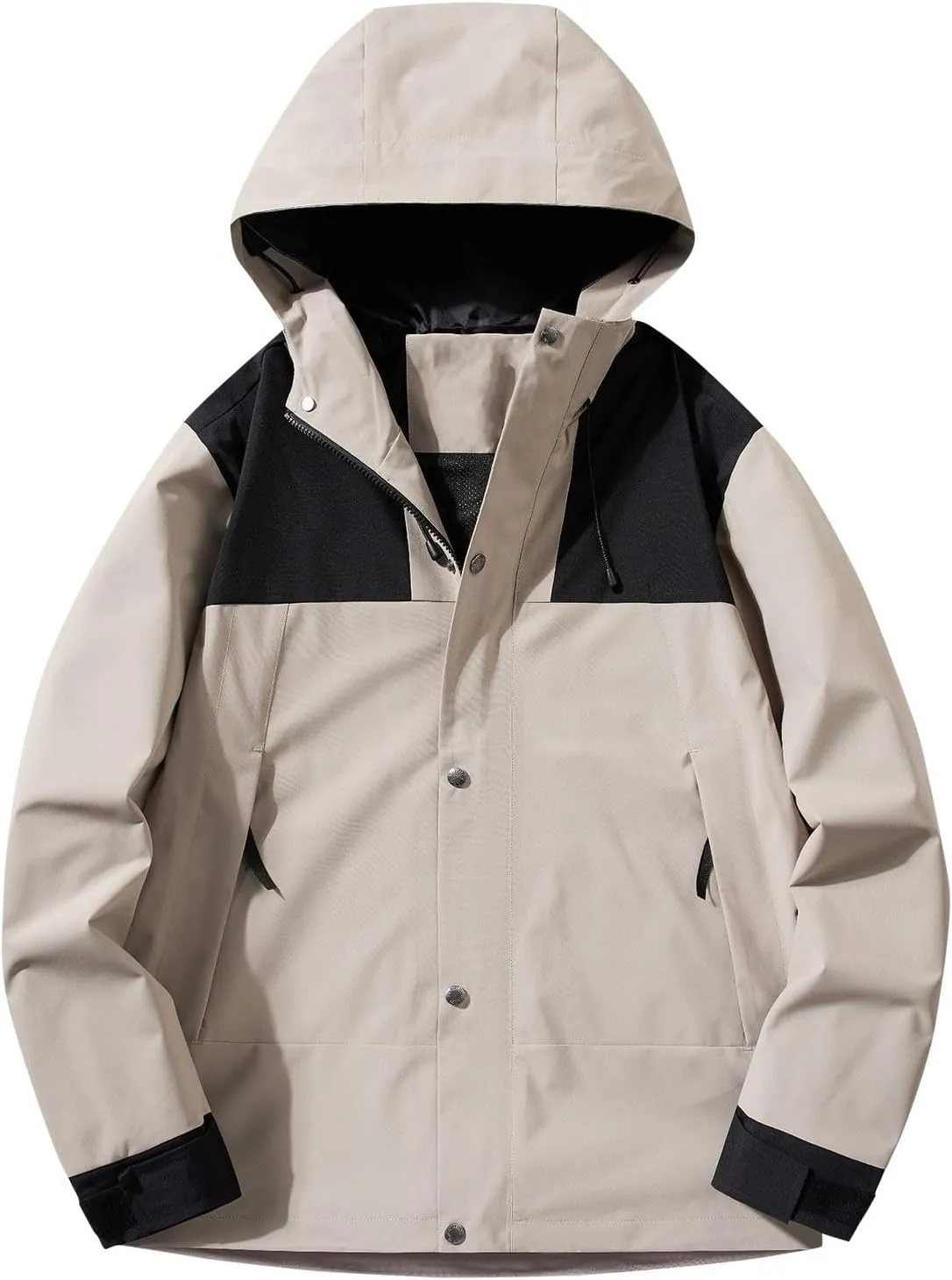 Men's Cycling Rain Jackets Water Resistant Mountaineering Windbreaker Lightweight Hooded Hiking Jacket Full Zip Hoodies Thin