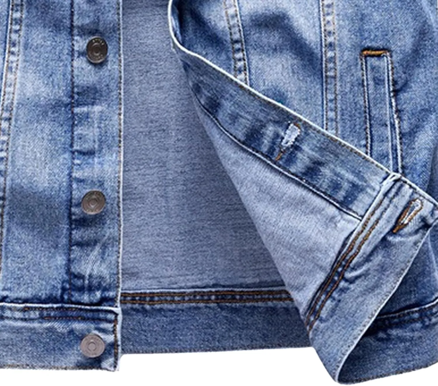 Mens Distressed Denim Vest Sleeveless Button Down Jean Vest with Pockets Slim Fit Motorcycle Jean Vest Jacket