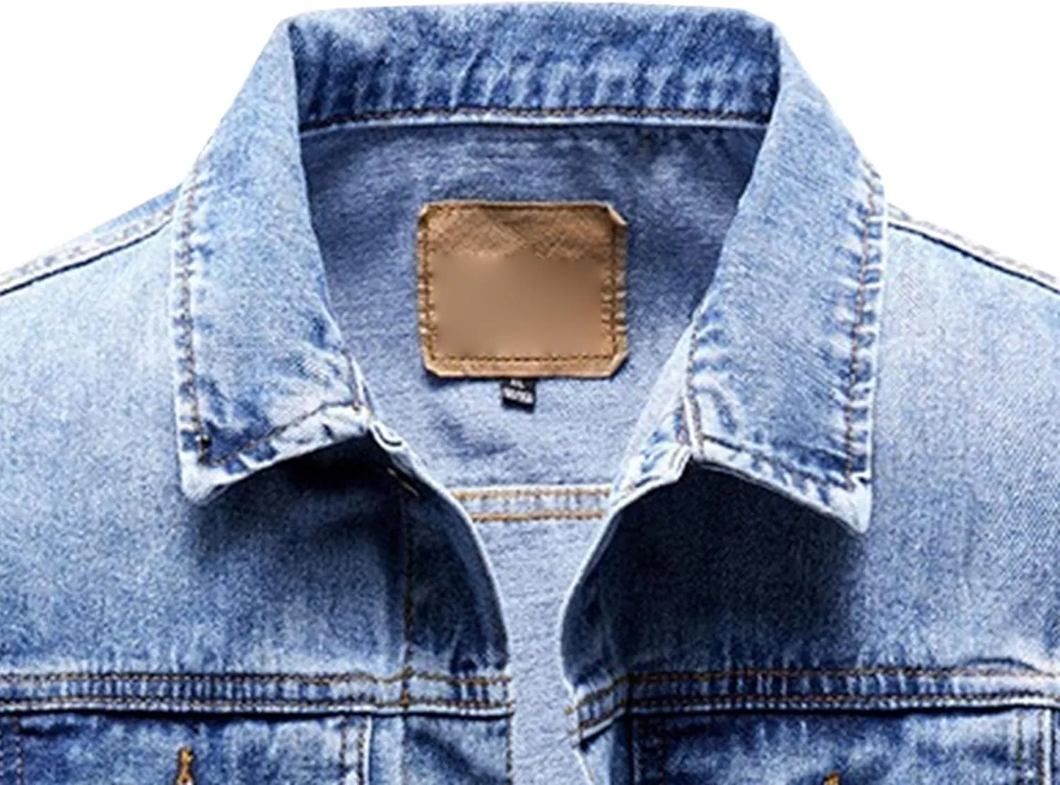 Mens Distressed Denim Vest Sleeveless Button Down Jean Vest with Pockets Slim Fit Motorcycle Jean Vest Jacket