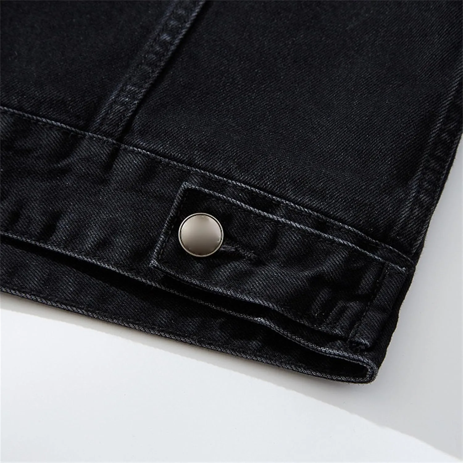 Men's Fleece Jean Jacket Fur Collar Sherpa Lined Warm Winter Denim Jacket Button Down Casual Jeans Coats Outwear