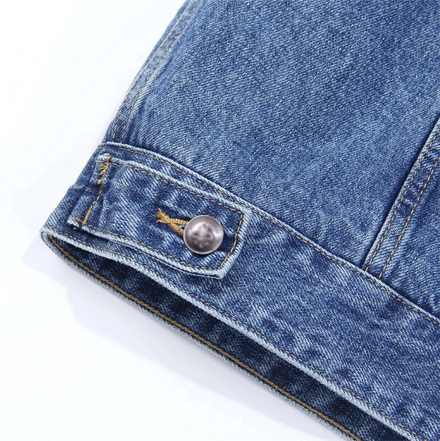 Men's Fleece Jean Jacket Fur Collar Sherpa Lined Warm Winter Denim Jacket Button Down Casual Jeans Coats Outwear