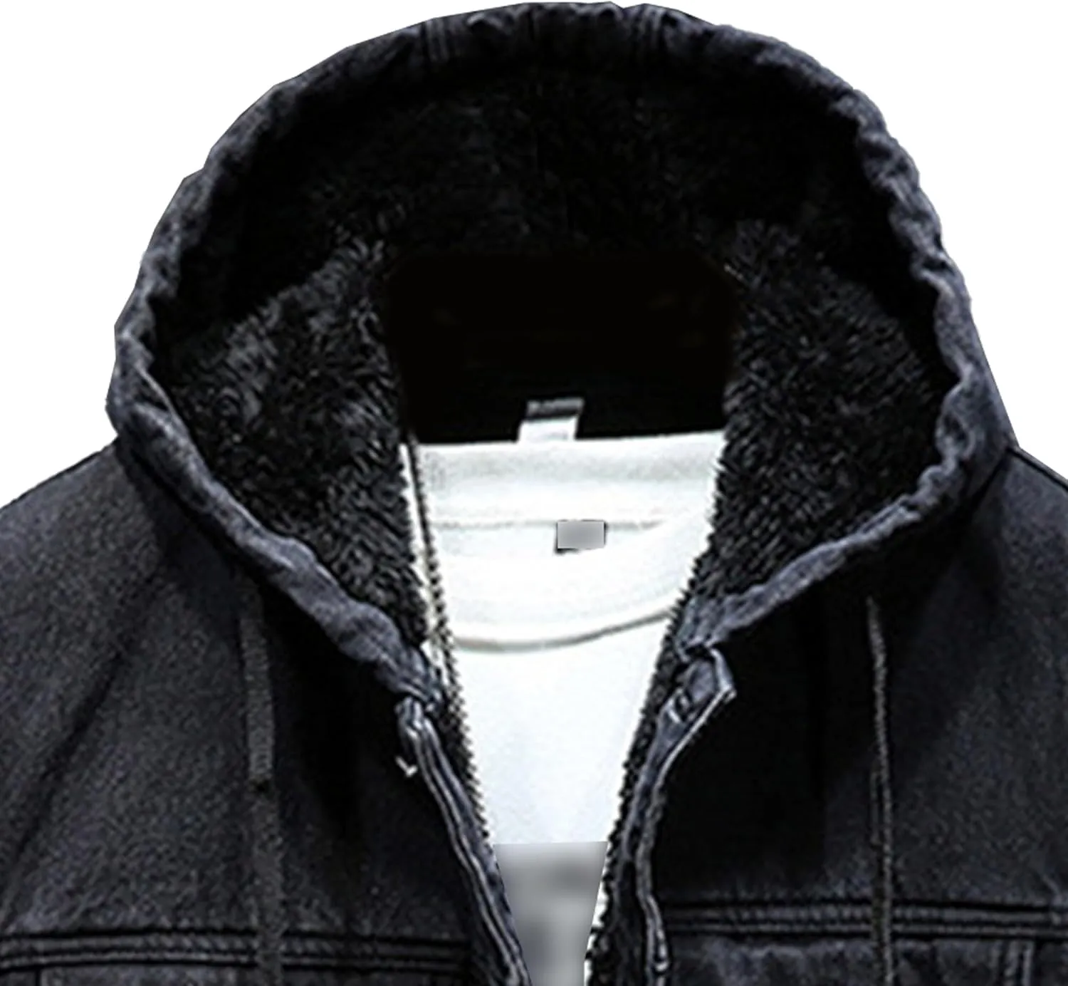 Men's Fleece Lined Denim Hoodie Jacket Casual Long Sleeve Button Down Trucker Coat Warm Winter Hooded Jackets
