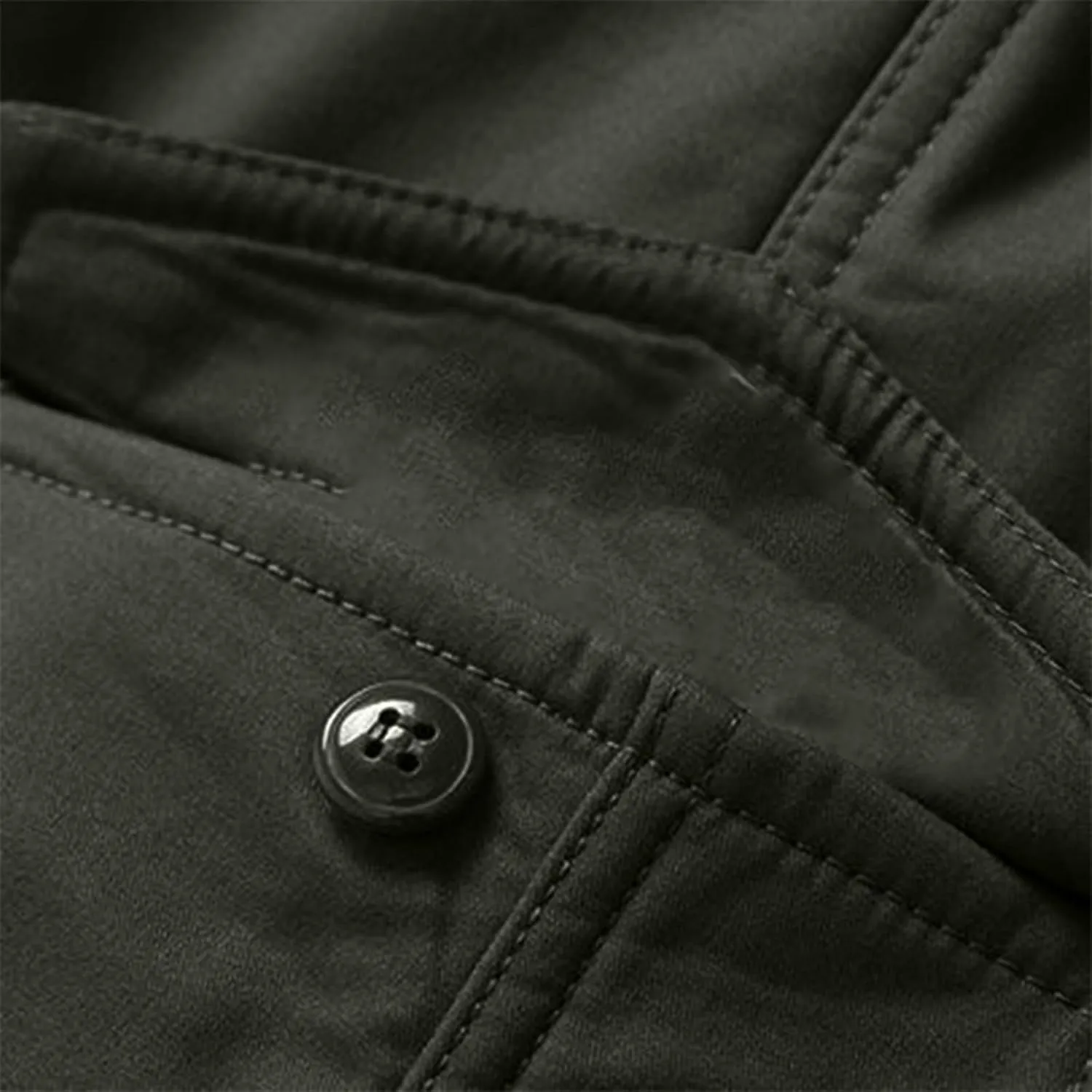Men's Hiking Pants Fleece Lined Winter Military Work Cargo Pants Oversized Men Thermal Outdoor Tactical Training Warm