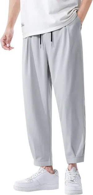 Mens Jogger Sweatpants Plus Size Gym Athletic Sports Running Pants Drawstring Elastic Waist Tapered Workout Trousers