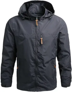 Men's Large Size Warm Hooded Jacket Spring Camping Mountaineering Jacket Casual Fashion