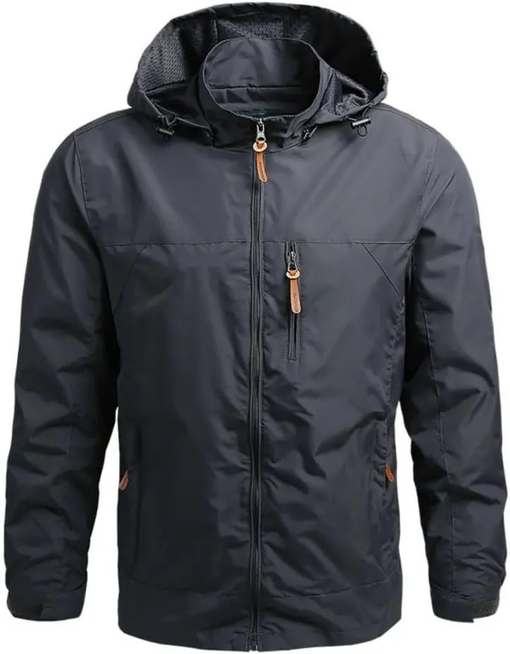 Men's Large Size Warm Hooded Jacket Spring Camping Mountaineering Jacket Casual Fashion