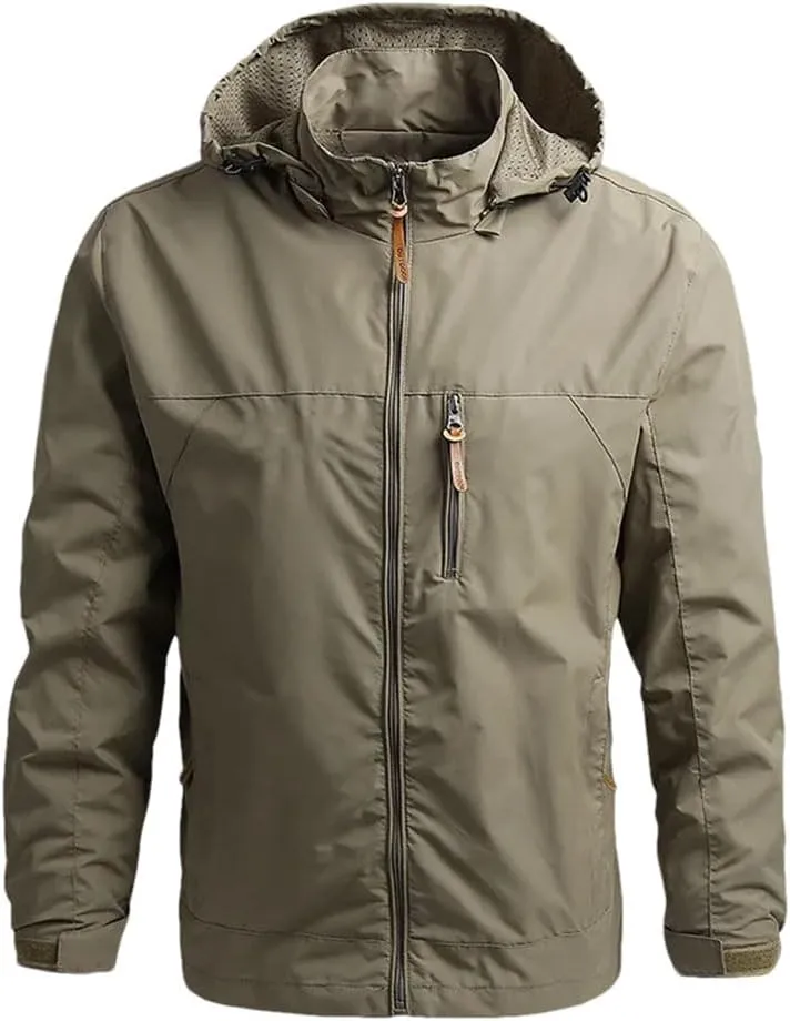 Men's Large Size Warm Hooded Jacket Spring Camping Mountaineering Jacket Casual Fashion