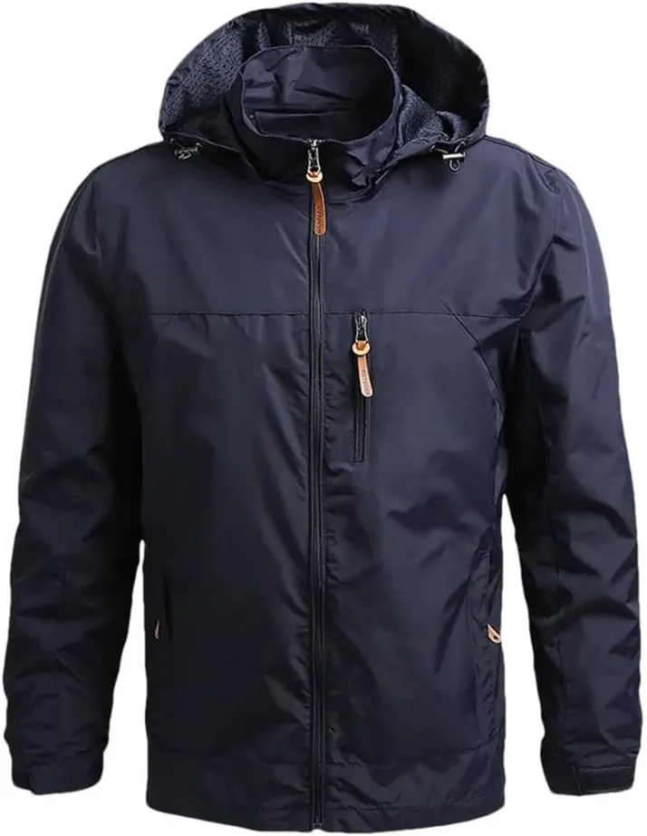Men's Large Size Warm Hooded Jacket Spring Camping Mountaineering Jacket Casual Fashion